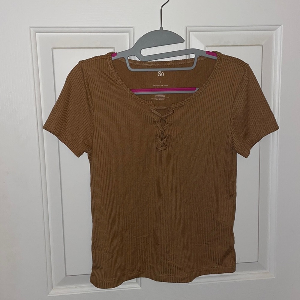 Brown Short Sleeve Top